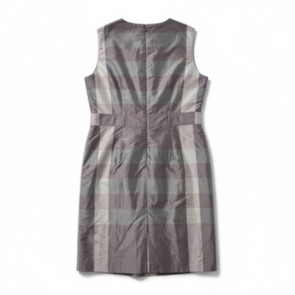 GC Burberry London Sleeveless purple/grey Nova check pattern w/Belt US Size 12 - Picture 2 of 11